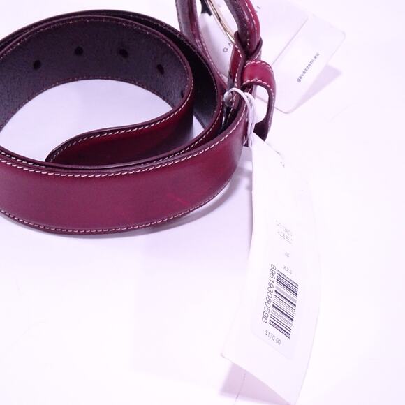 Veronica Beard x Gavazzini NEW Aloe Leather Belt XXS NWT 180 Burgundy main image 4
